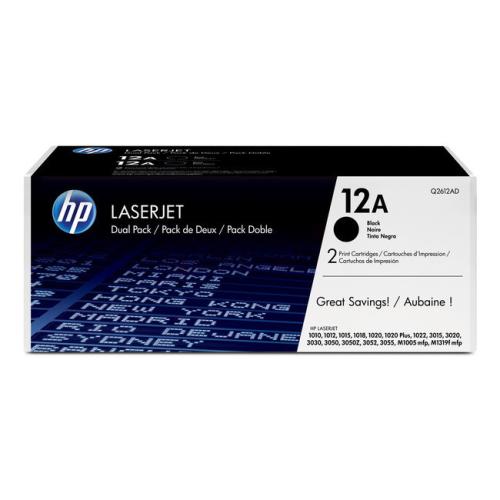 HP Toner sort (Q2612AD / 12AD) (Doppelpak)