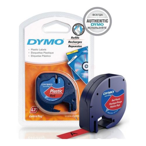 Dymo LetraTag skriftbånd D2 rød (91203 / S0721630)