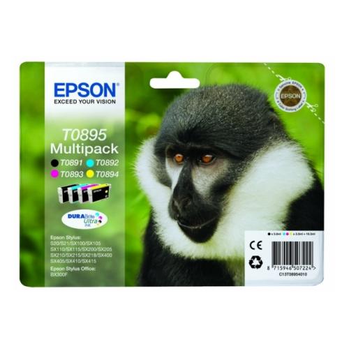 Epson Blækpatron sort / cyan / magenta / gul (C13T08954011 / T0895) (multipack)