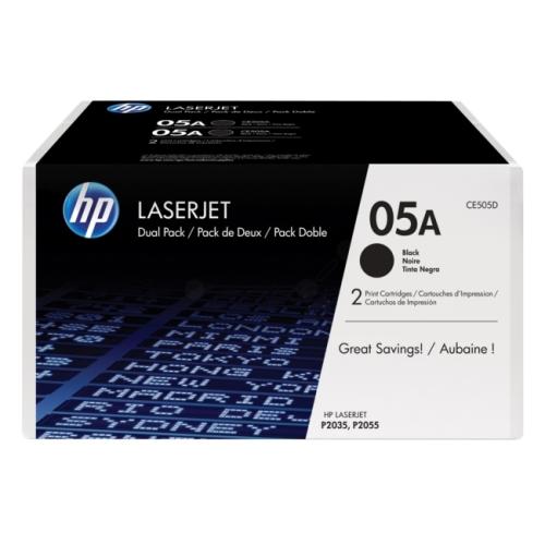 HP Toner sort (CE505D / 05A) (Doppelpak)