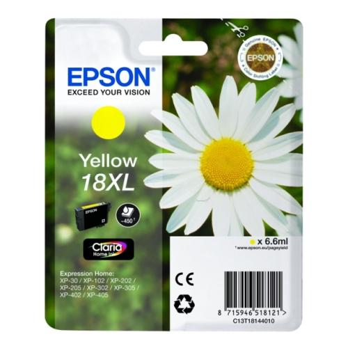 Epson Blækpatron gul (C13T18144012 / 18XL) (høj kapacitet)