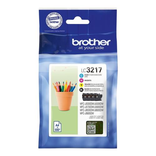 Brother Blækpatron sort / cyan / magenta / gul (LC3217VALDR /) (multipack)