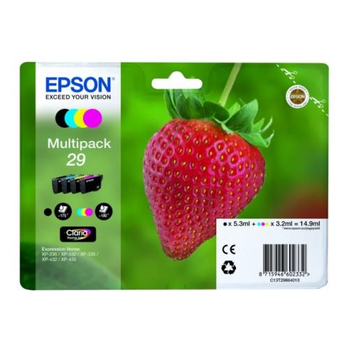 Epson Blækpatron sort / cyan / magenta / gul (C13T29864012 / 29) (multipack)