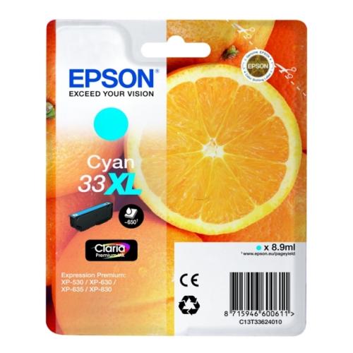 Epson Blækpatron cyan (C13T33624012 / 33XL) (høj kapacitet)