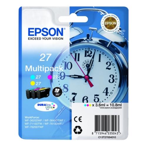 Epson Blækpatron cyan / magenta / gul (C13T27054012 / 27) (multipack)