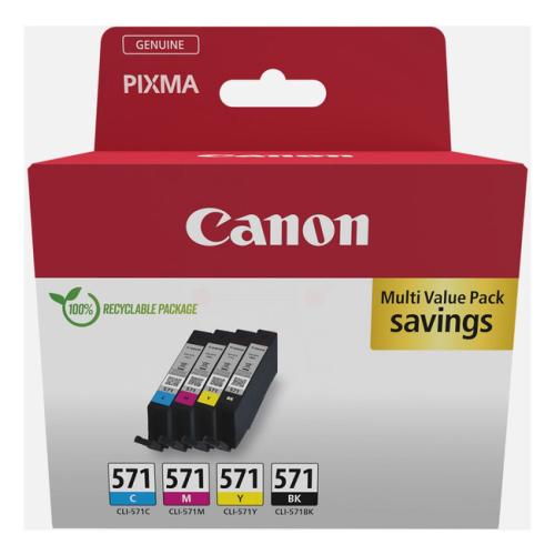 Canon Blækpatron sort / cyan / magenta / gul (0386C005 / CLI571) (multipack)