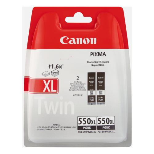 Canon Blækpatron sort (6431B005 / PGI550PGBKXL) (Doppelpak, høj kapacitet)