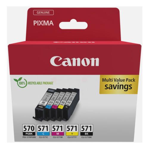 Canon Blækpatron sort / cyan / magenta / gul (0372C004 / PGI570CLI571) (multipack)