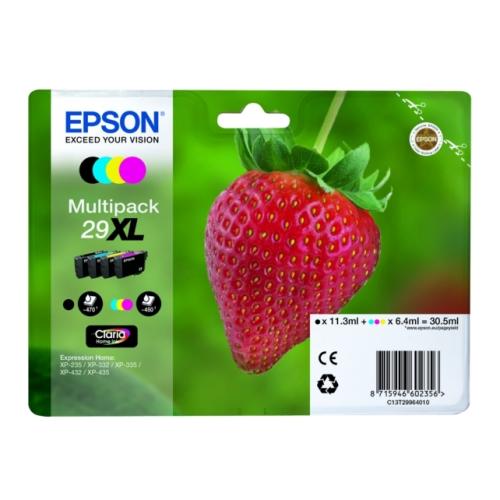 Epson Blækpatron sort / cyan / magenta / gul (C13T29964012 / 29XL) (multipack, høj kapacitet)