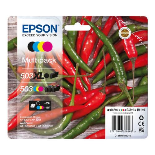 Epson Blækpatron sort / cyan / magenta / gul (C13T09R94010 / 503XL503) (multipack)