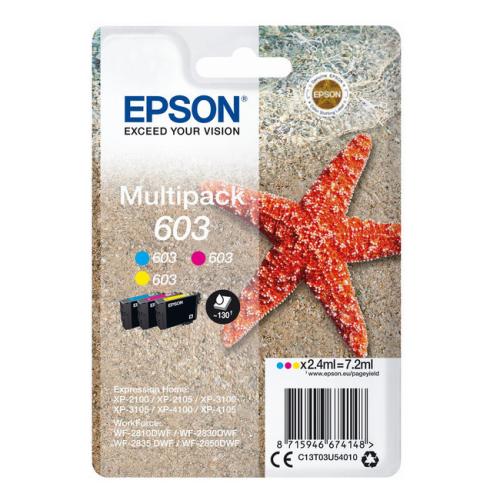 Epson Blækpatron cyan / magenta / gul (C13T03U54010 / 603) (multipack)