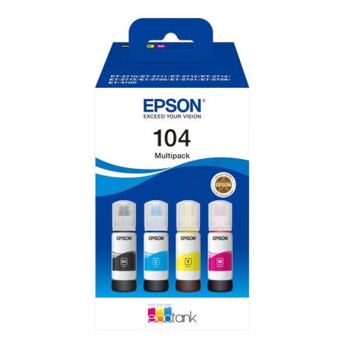 Epson Blækpatron sort / cyan / magenta / gul (C13T00P640 / 104) (multipack)