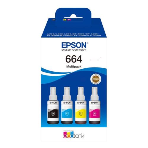 Epson Blækpatron sort / cyan / magenta / gul (C13T664640 / 664) (multipack)