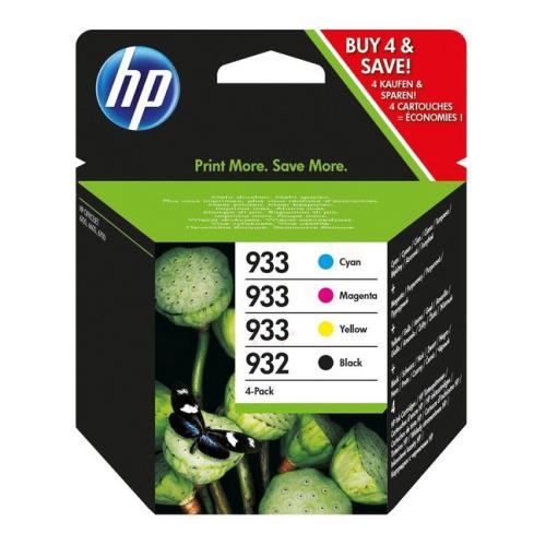 HP Blækpatron sort / cyan / magenta / gul (6ZC71AE / 932933) (multipack)