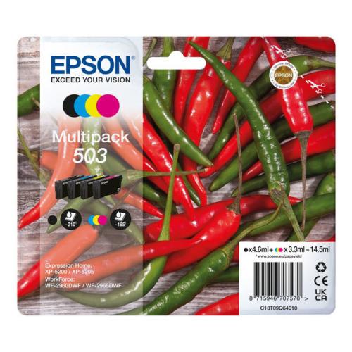 Epson Blækpatron sort / cyan / magenta / gul (C13T09Q64010 / 503) (multipack)