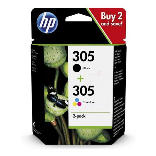 HP Blækpatron sort / farve (6ZD17AE / 305) (Doppelpak, multipack)