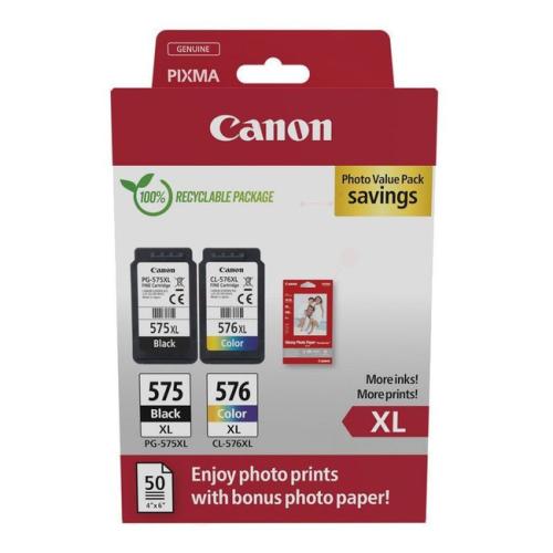 Canon Blækpatron sort / farve (5437C006 / PG575XL+CL576XL) (Doppelpak, multipack, høj kapacitet)