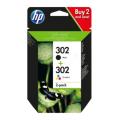 HP Blækpatron sort / farve (X4D37AE / 302) (Doppelpak, multipack)