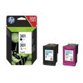 HP Blækpatron sort / farve (N9J72AE / 301) (Doppelpak, multipack)